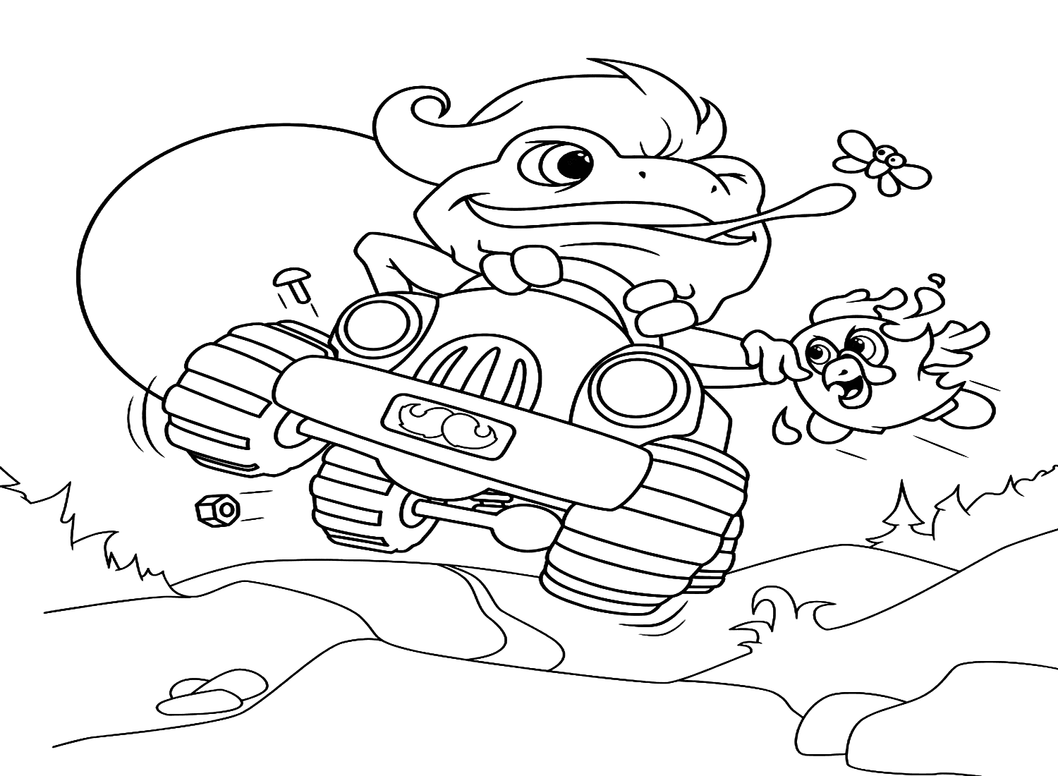 Coloriage de Cane Toad de dessin animé de Cane Toad