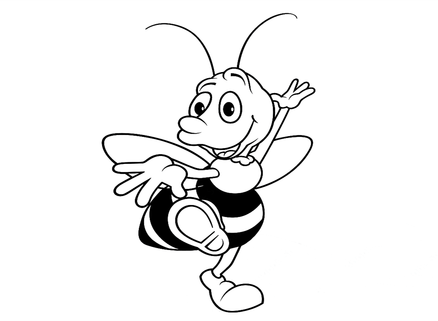 Cartoon wesp kleurplaat van Wasp