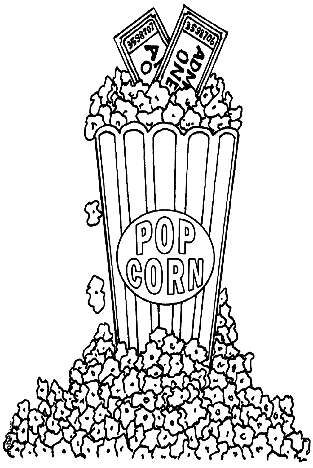 Coloriage Popcorn de Popcorn