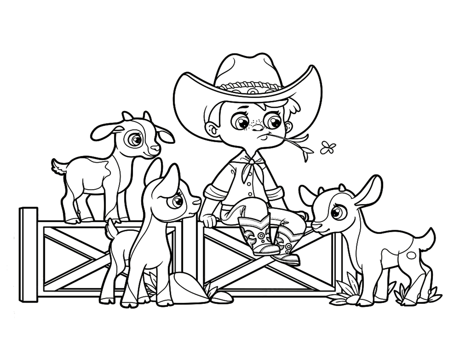 Cow Boy Boots Coloring Page