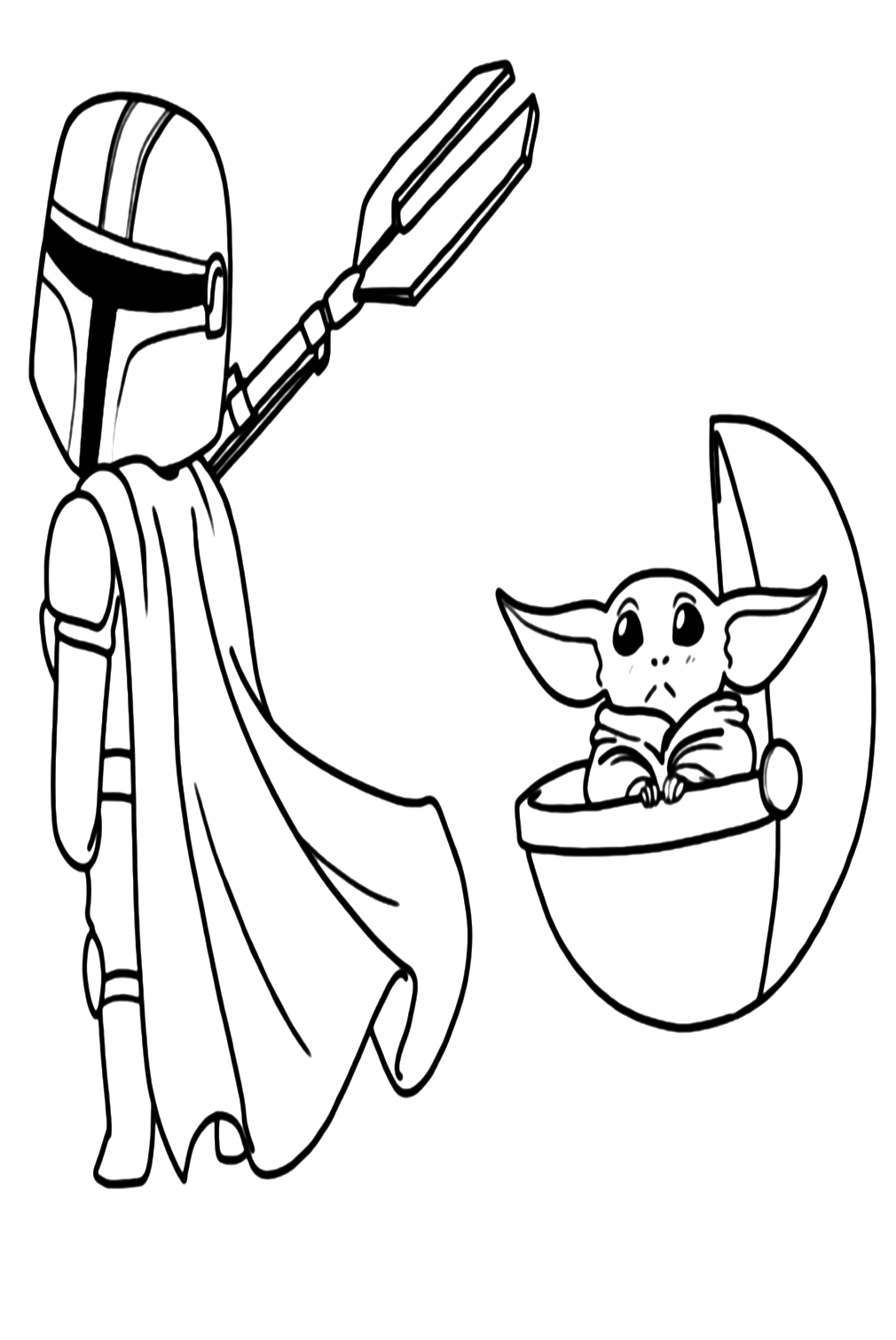 80 Free Printable Baby Yoda Coloring Pages