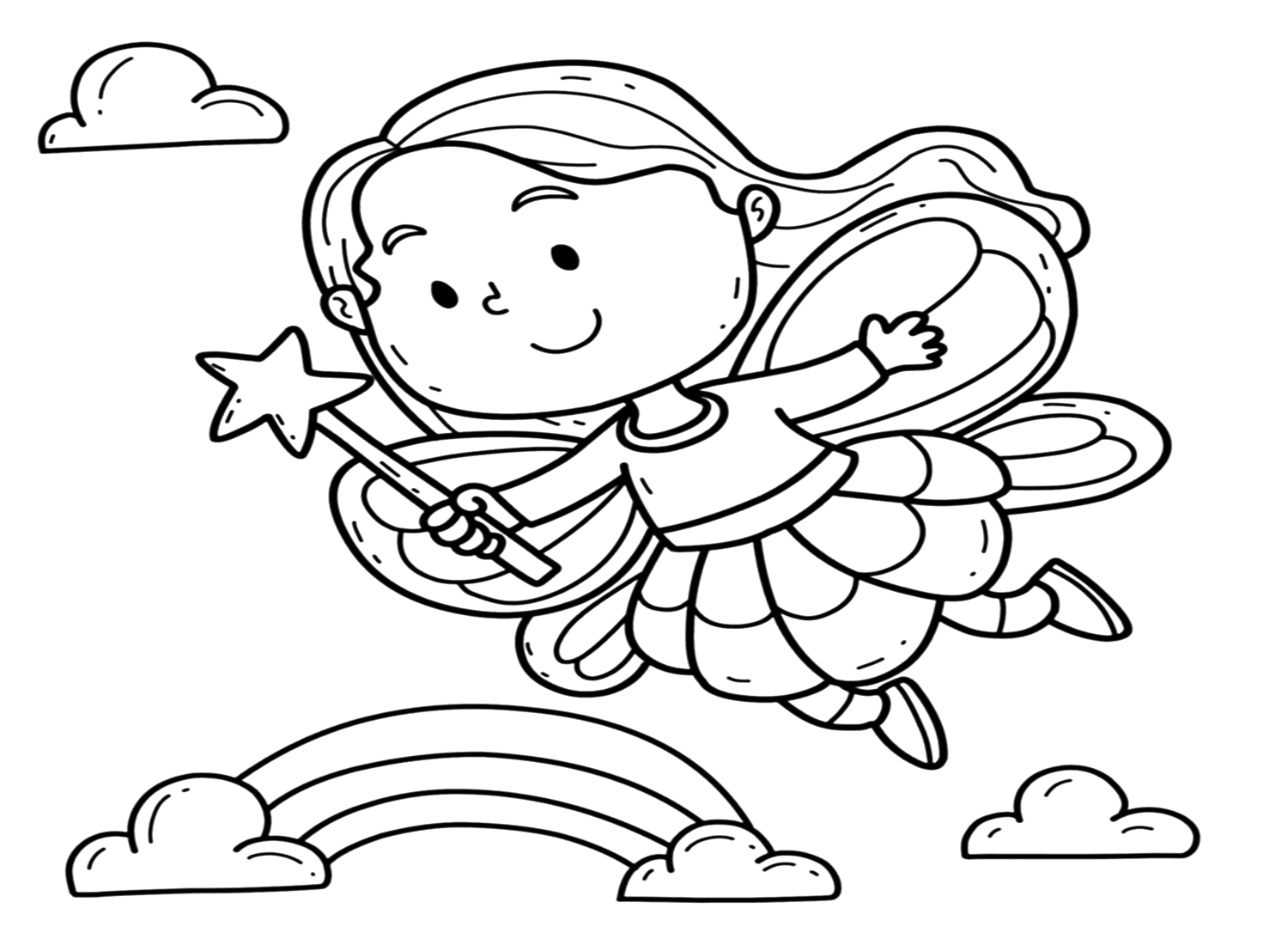 Cute Fairy Coloring Sheet Coloring Page
