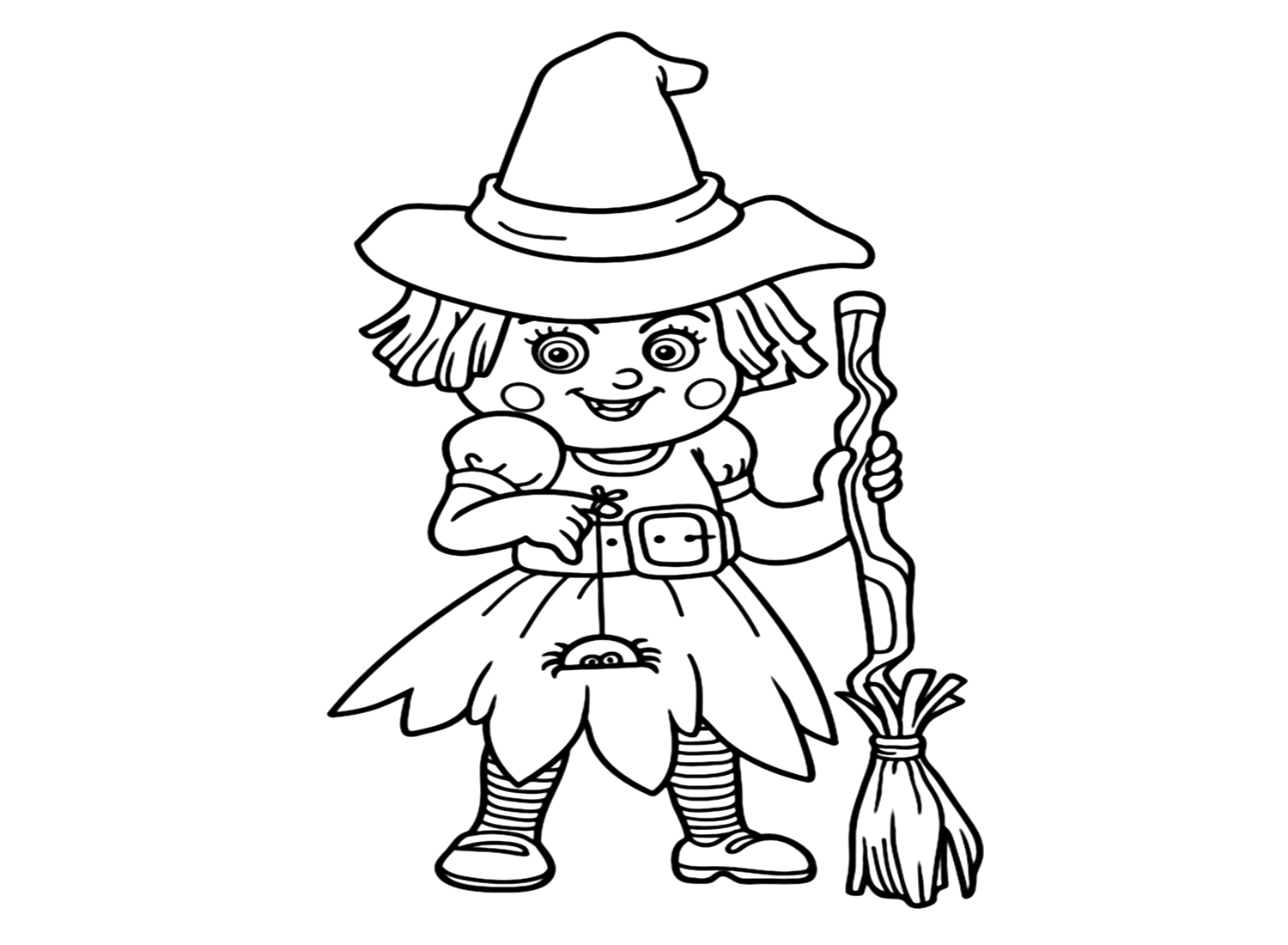 Cute Witch Hat Coloring Page
