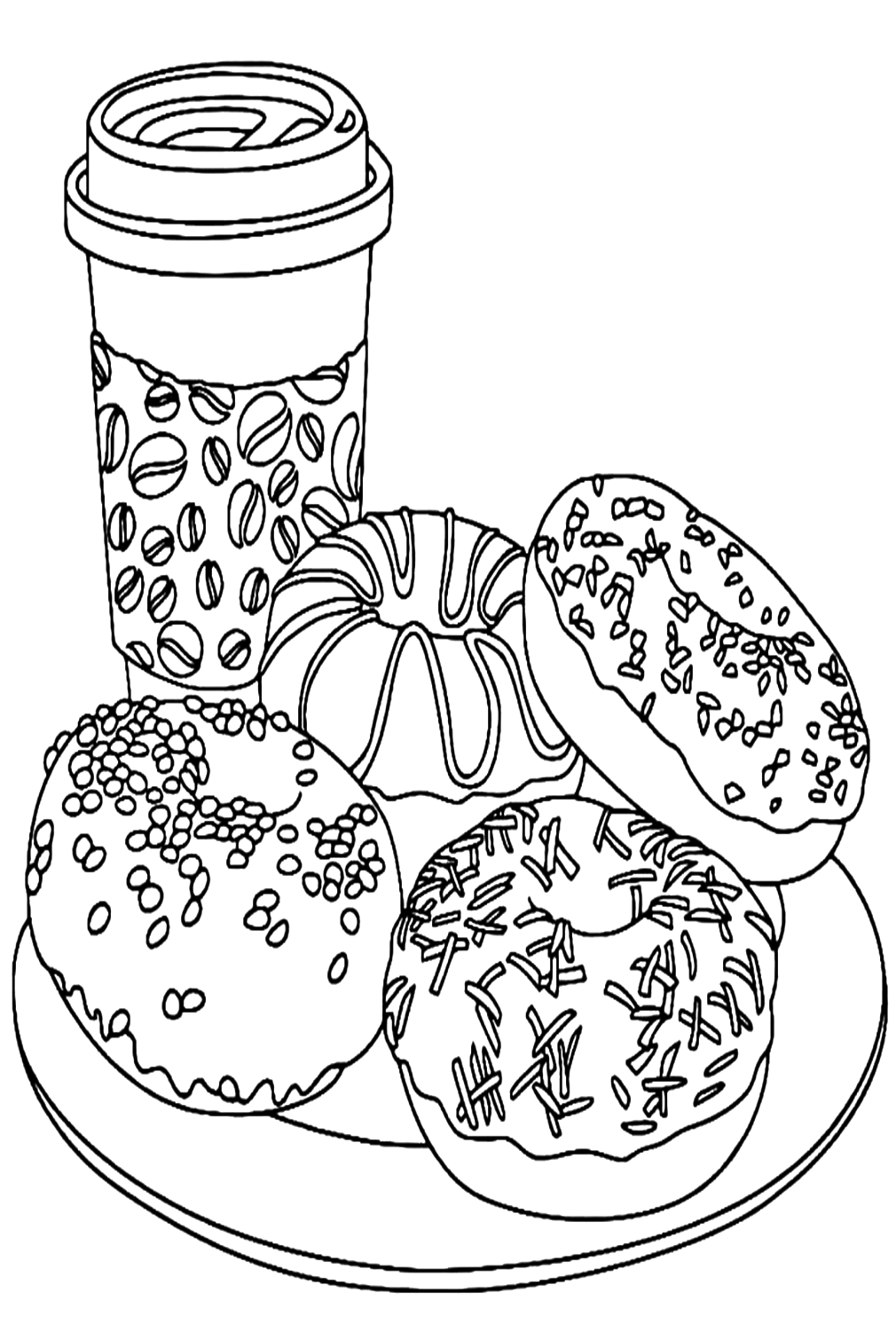 Donuts Coloring Pages Printable