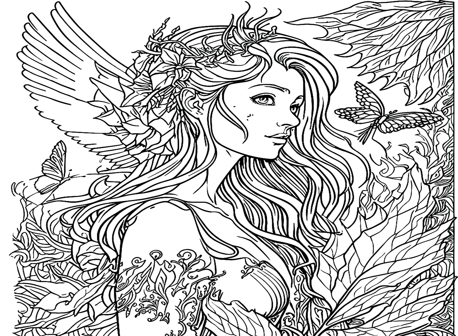 Fairy Coloring Pages For Adults from Fairy