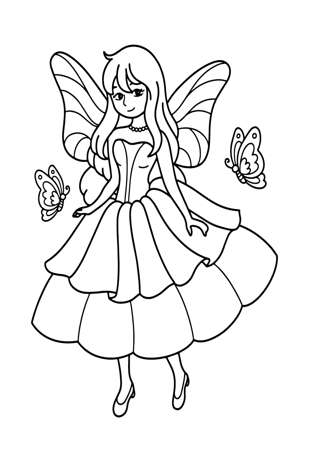 Página para colorir da princesa Fary de Fairy
