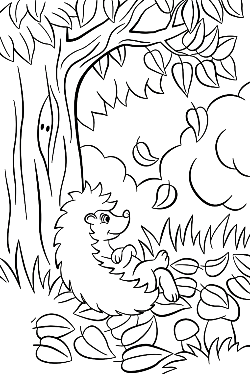Fall Coloring Pages Animals from Fall