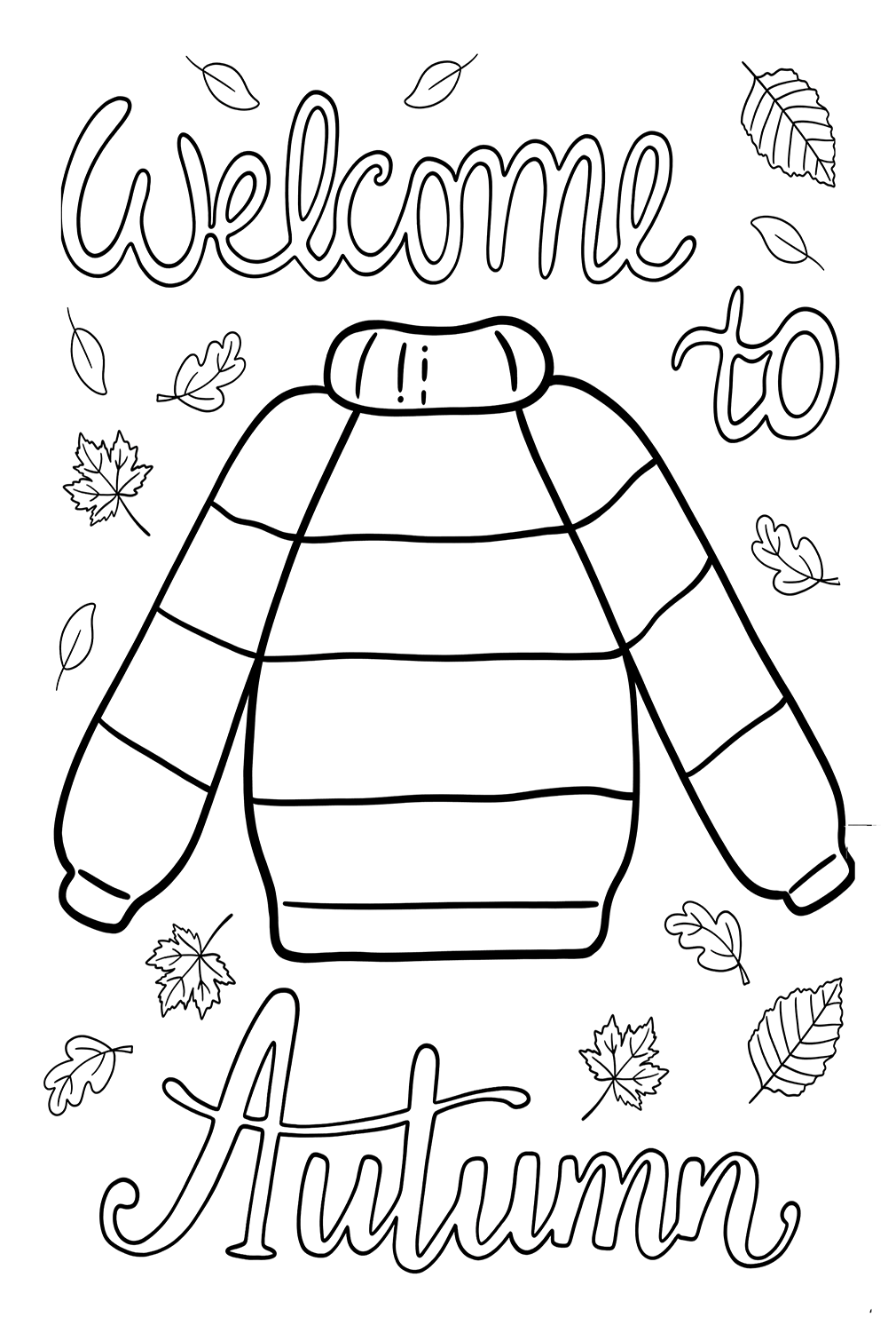 Fall Sweater Coloring Page