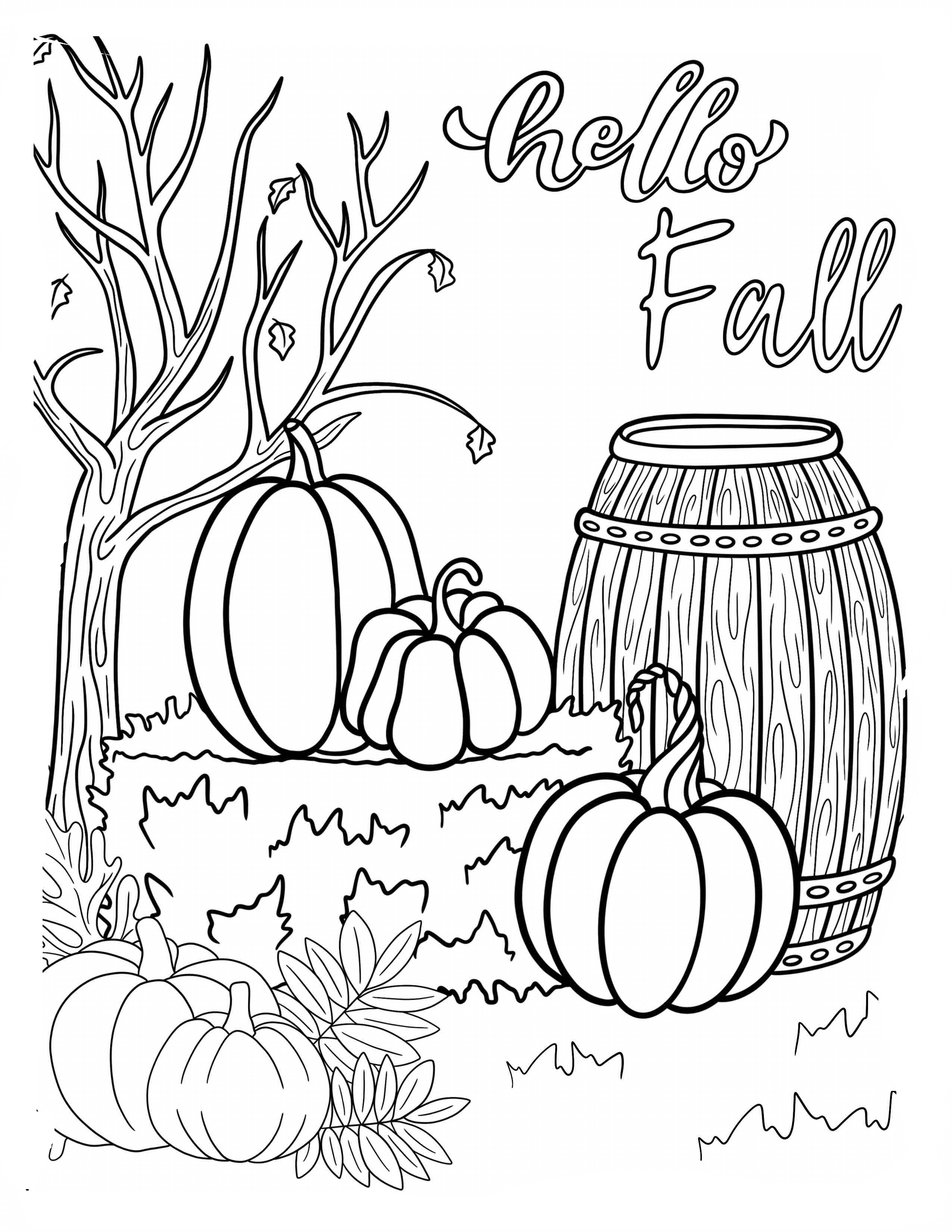 Fall Themed Coloring Pages