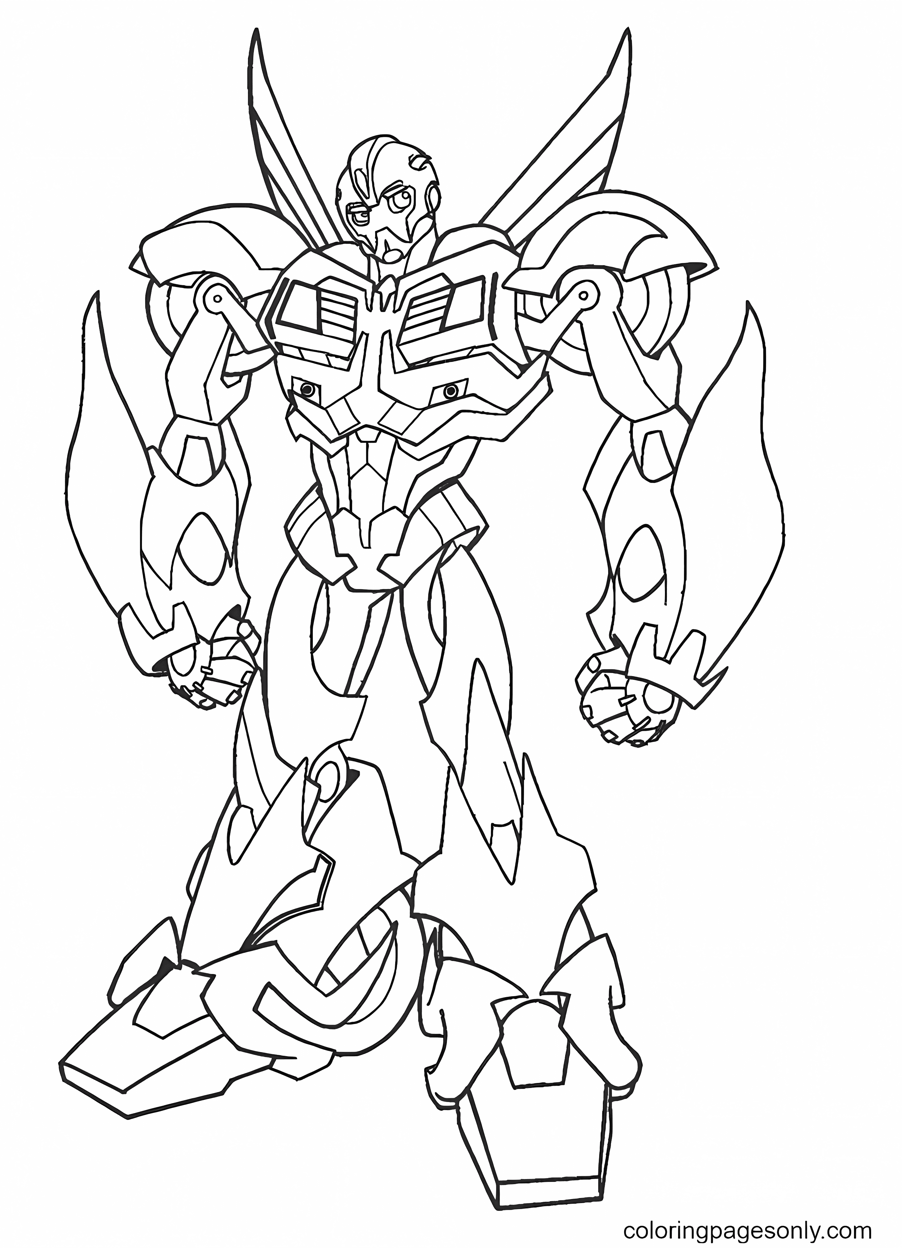 Fight of Transformers Robots Coloring Page