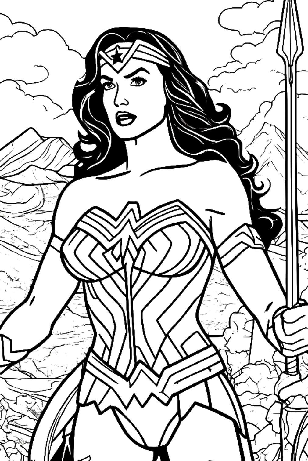 Free Coloring Pages Wonder Woman Coloring Page