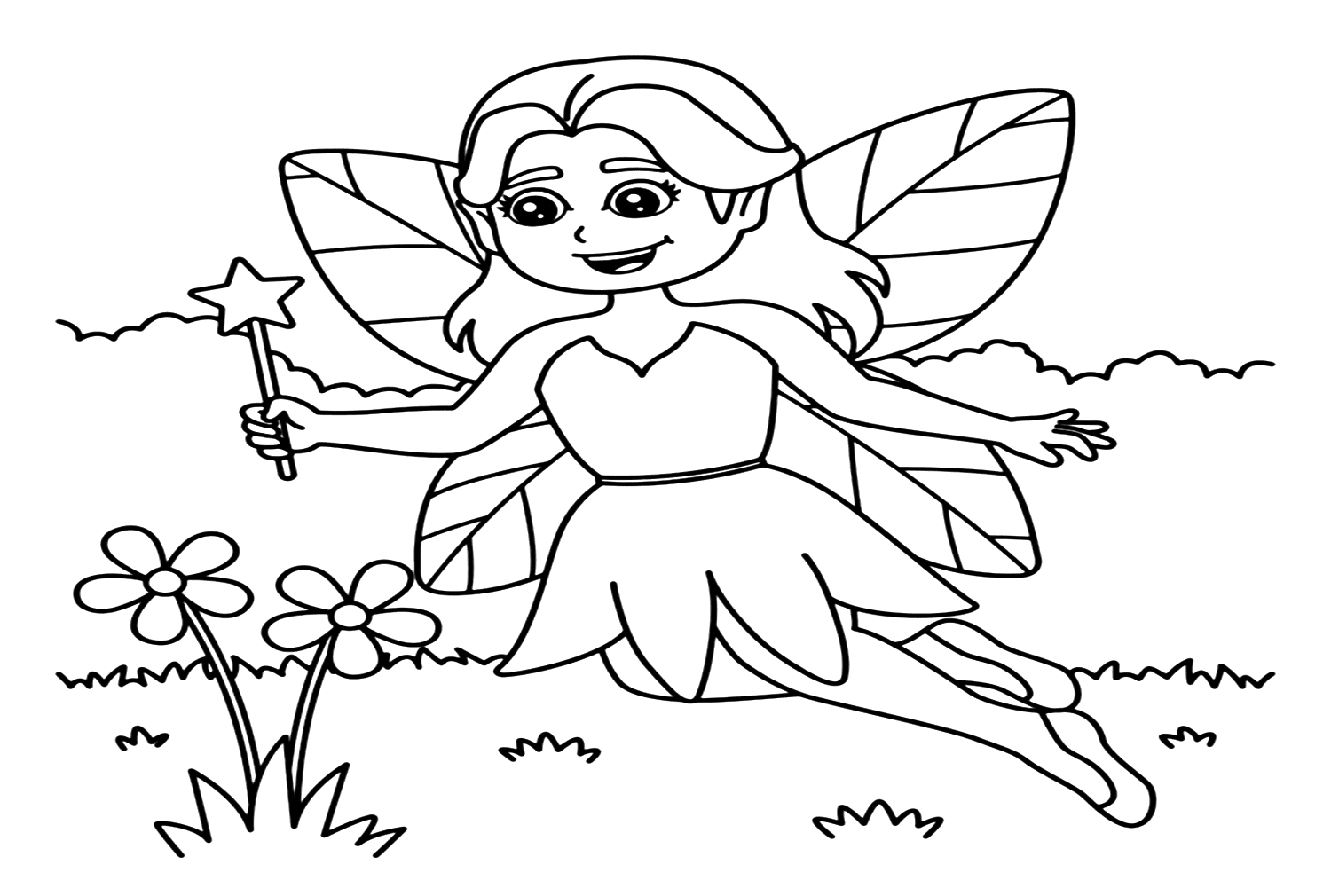 Páginas para colorear de hadas gratis de Fairy