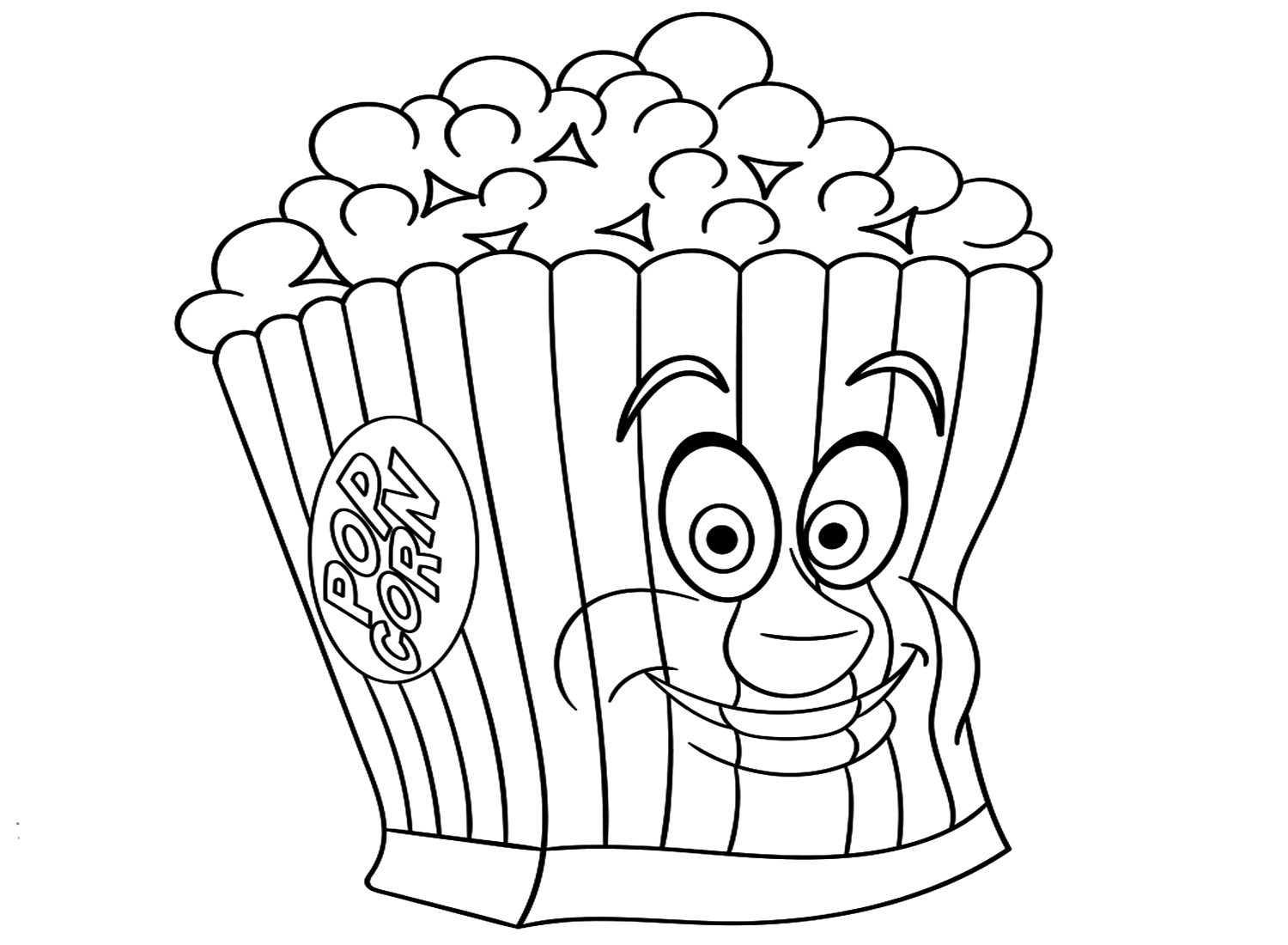 Gratis Popcorn Kleurplaten van Popcorn