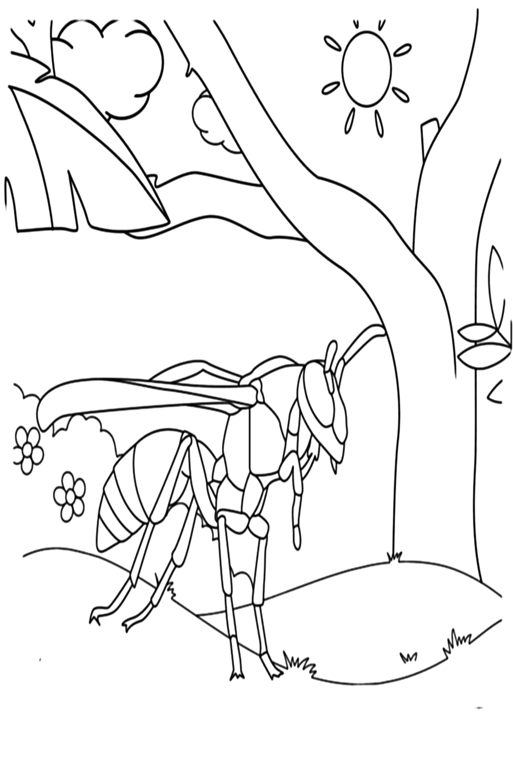 Free Wasp Coloring Page from Wasp