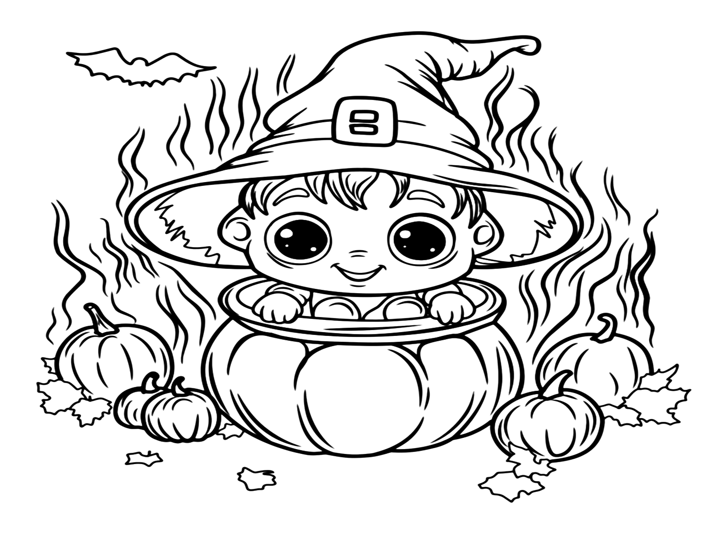Free Witch Hat Coloring Page