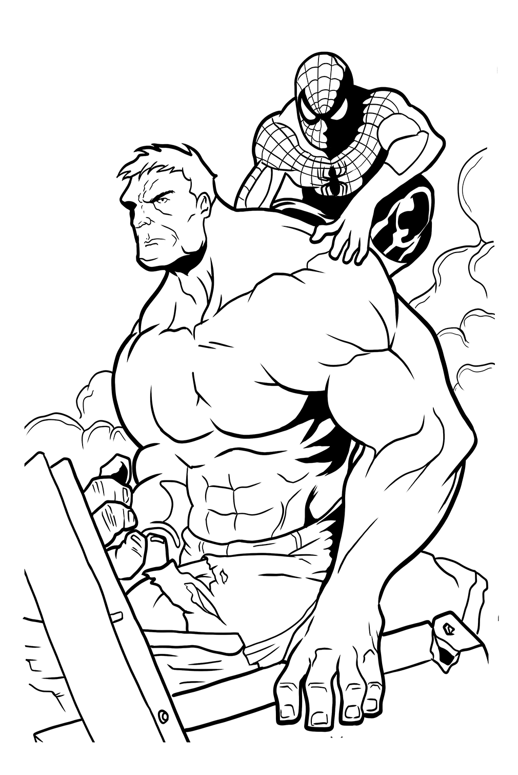 Hulk And Spiderman Coloring Pages