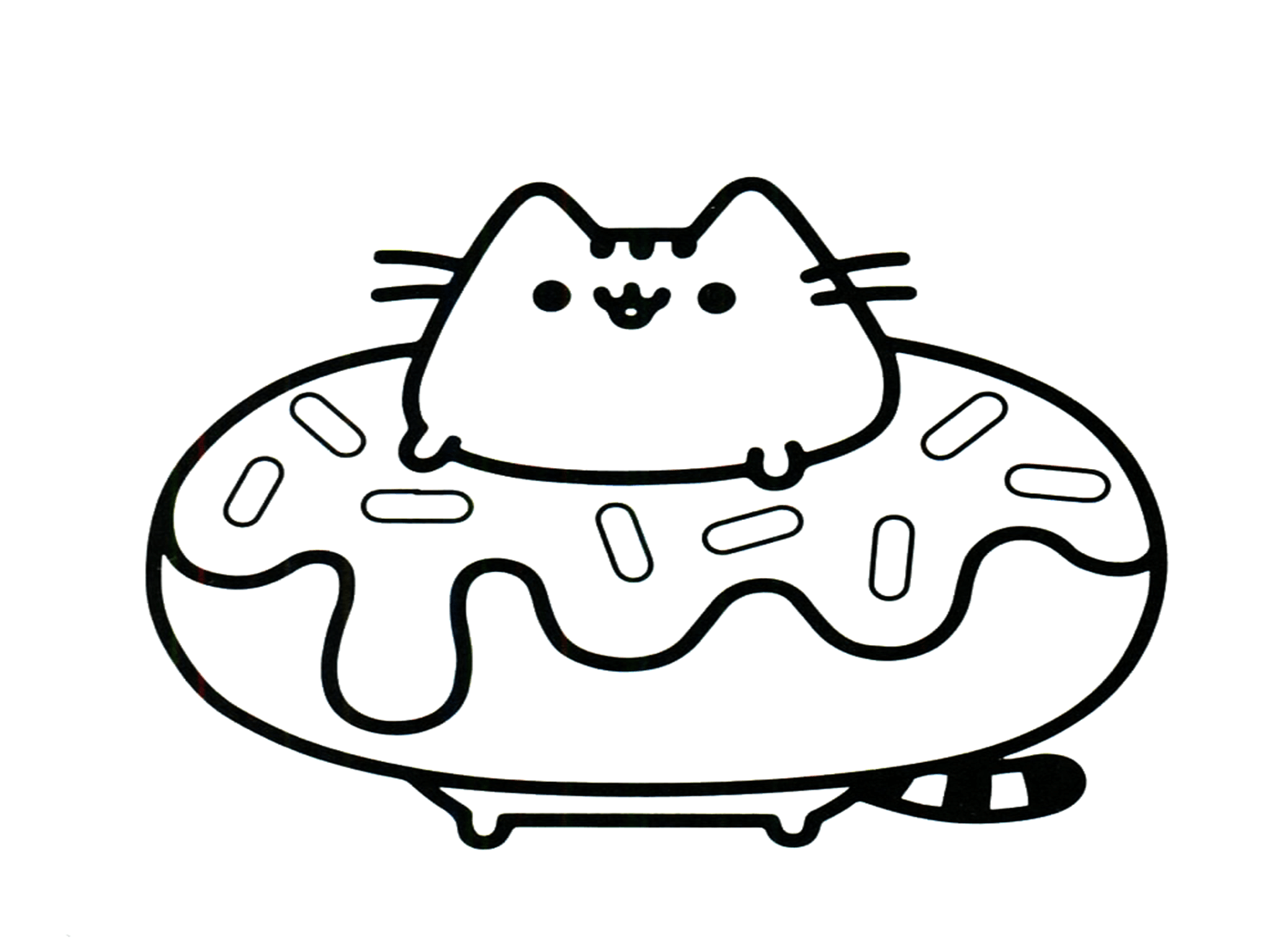 Kitty Donut Coloring Pages from Donut