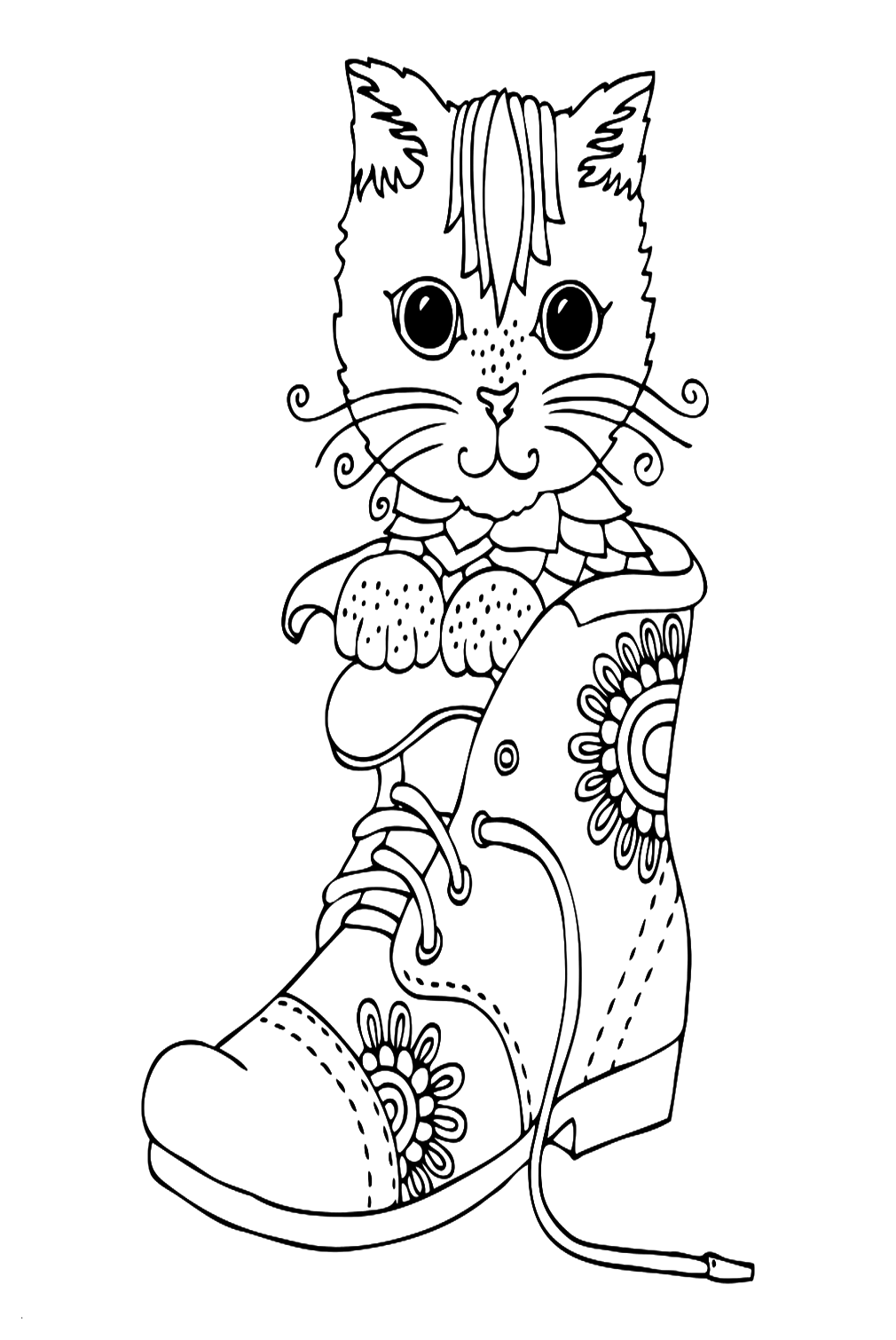 Páginas para colorir de Kitty Boots de Botas