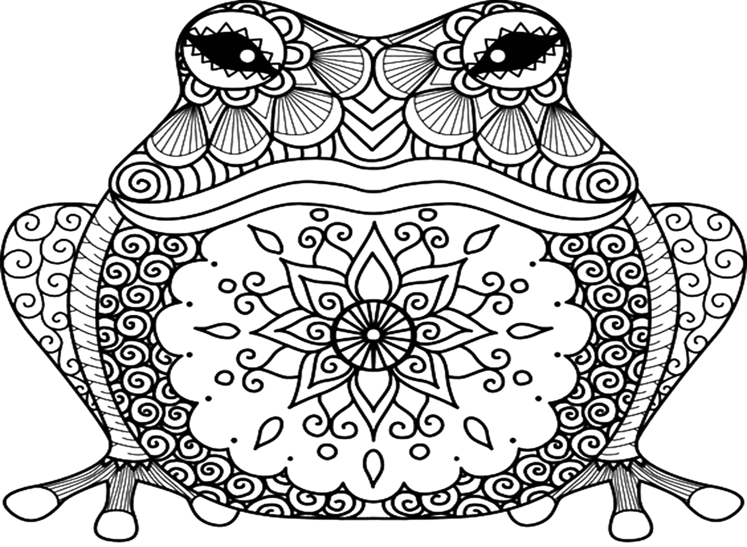 Página para colorear de Sapo de caña Mandala de Sapo de caña