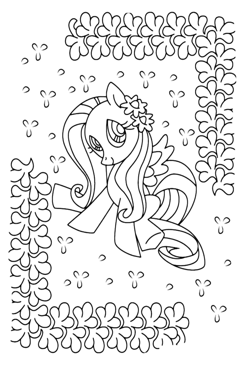 Página para colorear de My Little Pony Fluttershy de Fluttershy