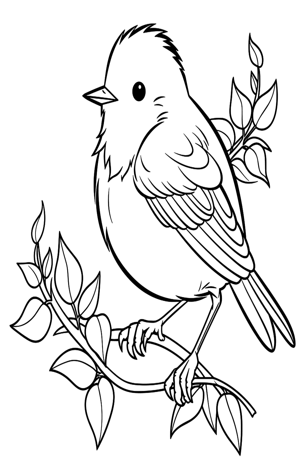 Nightingale Coloring Page For Kids - Free Printable Coloring Pages