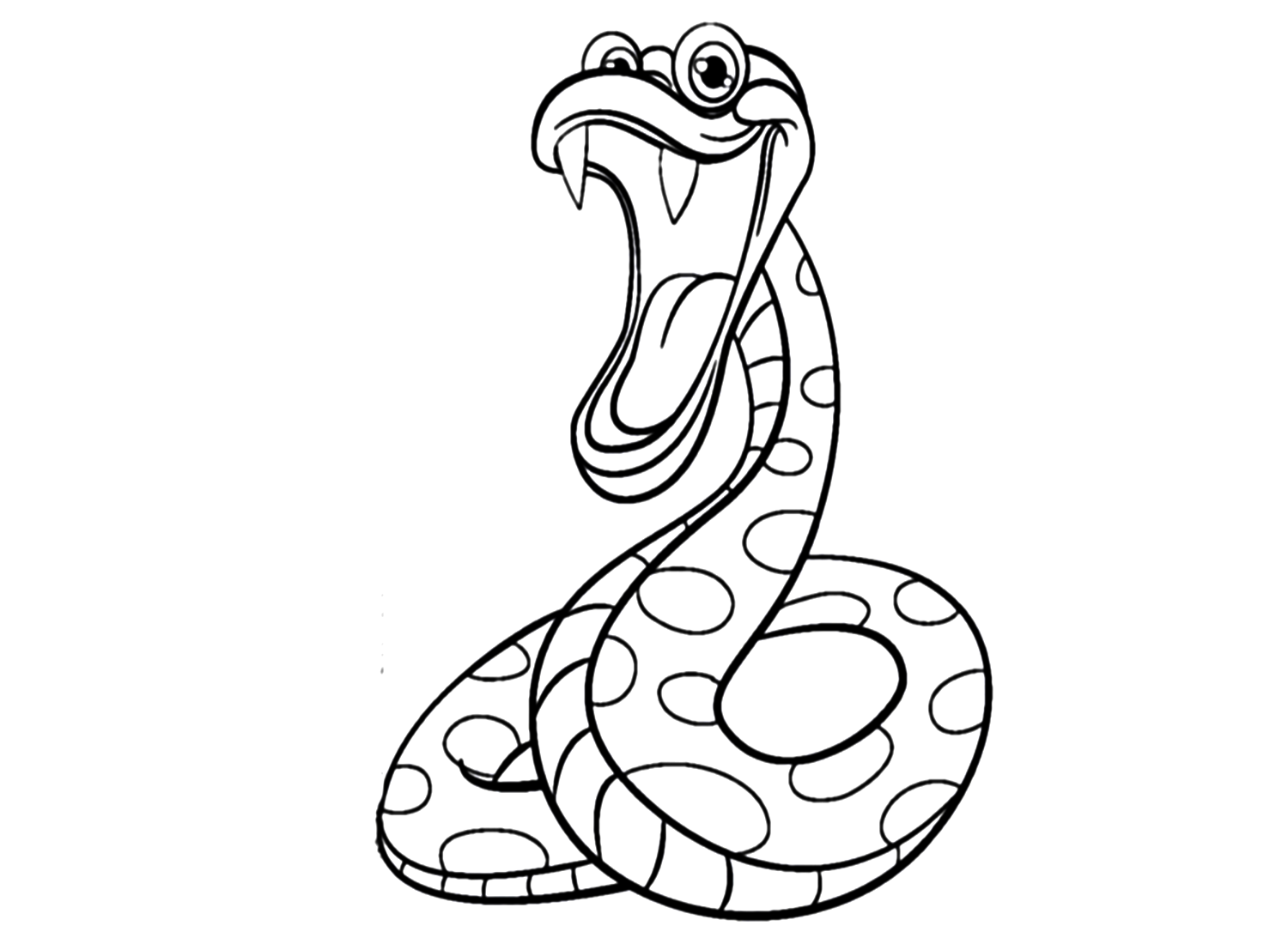Hoja para colorear de Poka Python para niños de Python