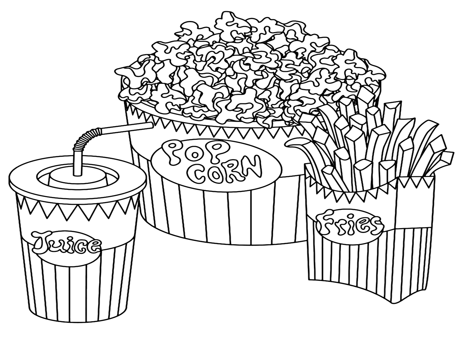 Popcorn Coloring Page For Kids from Popcorn