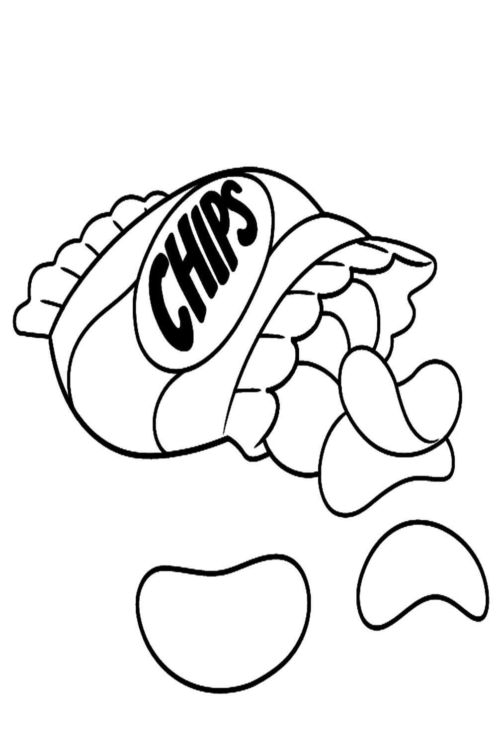 Chips Coloring Pages Potato Chips Coloring Page