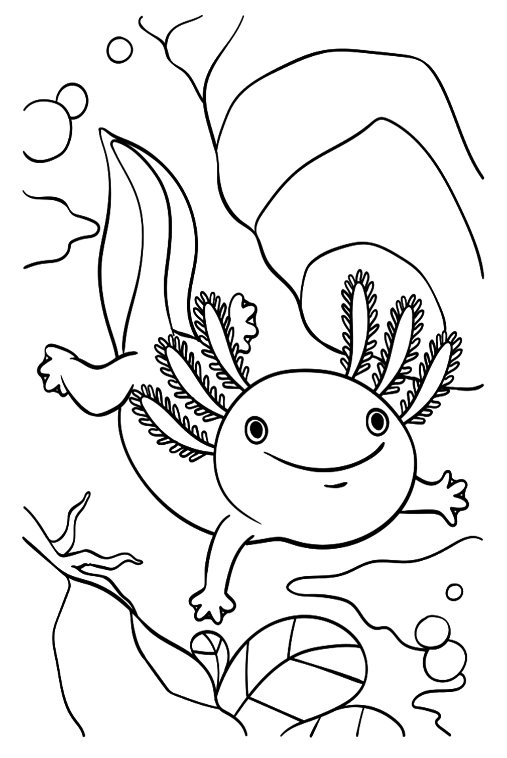 Printable Axolotl Coloring Pages