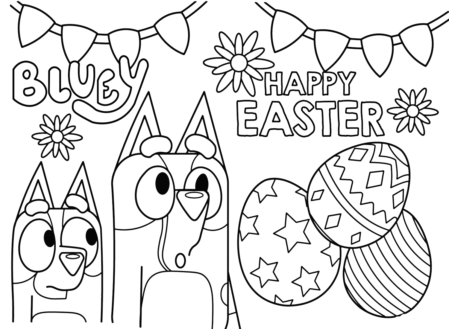 Printable Bluey Coloring Pages from Bluey