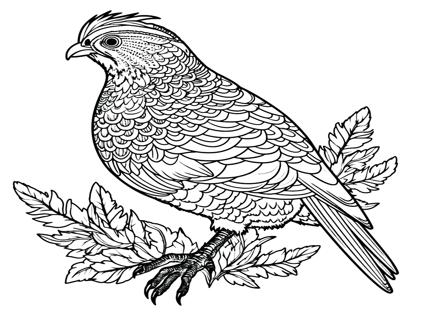 Quail Coloring Page For Adults from Quail
