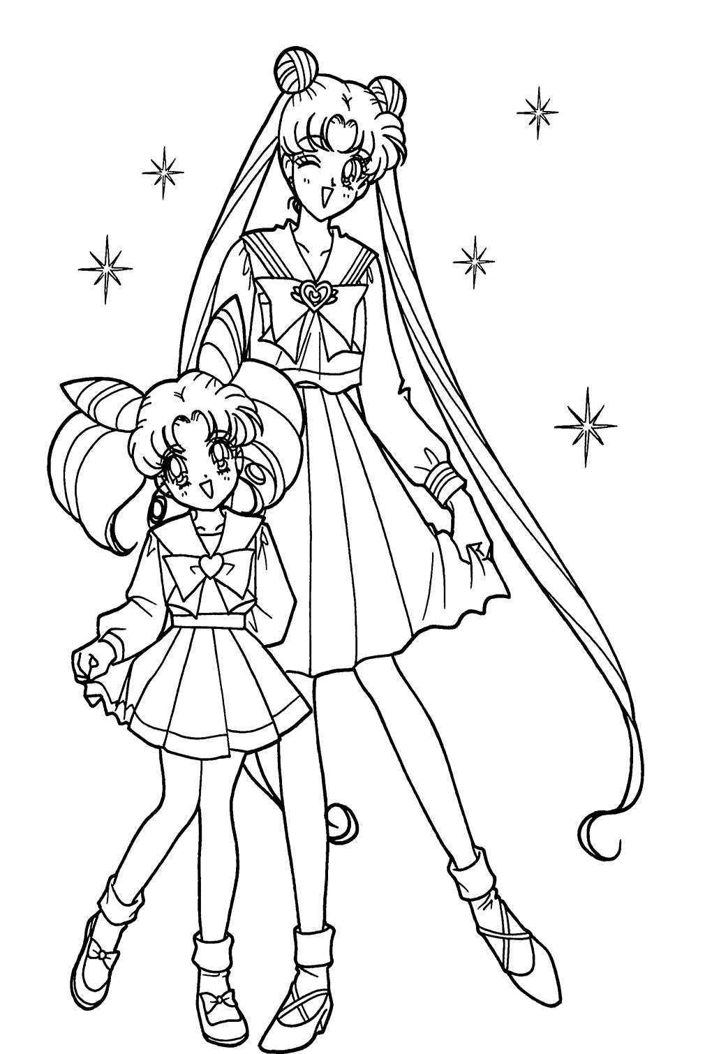 Sailor Moon On Sisters Day Coloring Page