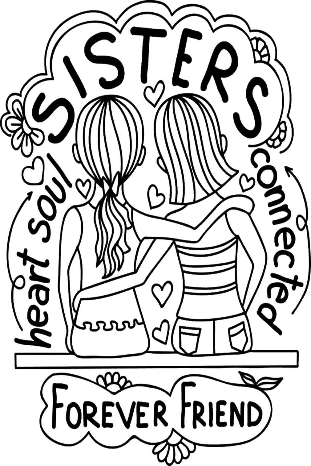 شعار على صفحة تلوين يوم الأخوات من يوم الأخوات