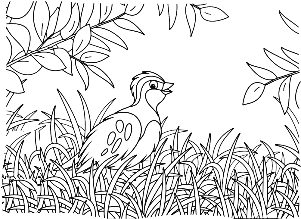 Small Quail Coloring Page from Quail