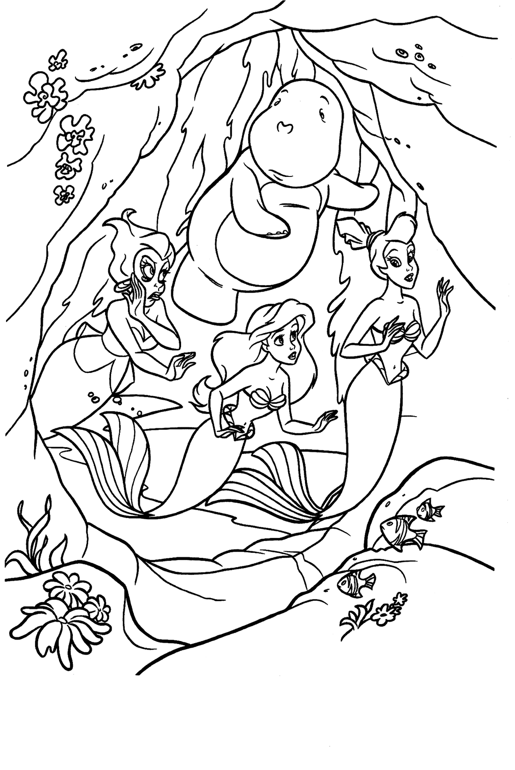 Dibujos para colorear de La Sirenita imprimibles de La Sirenita