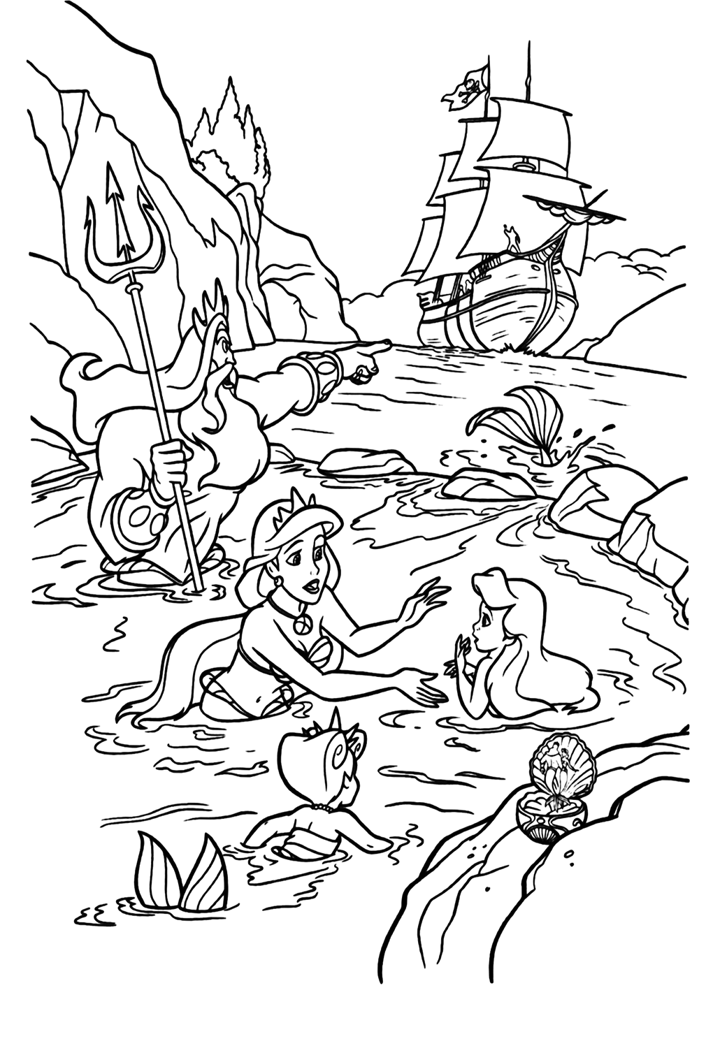 The Little Mermaid Printable Coloring Pages