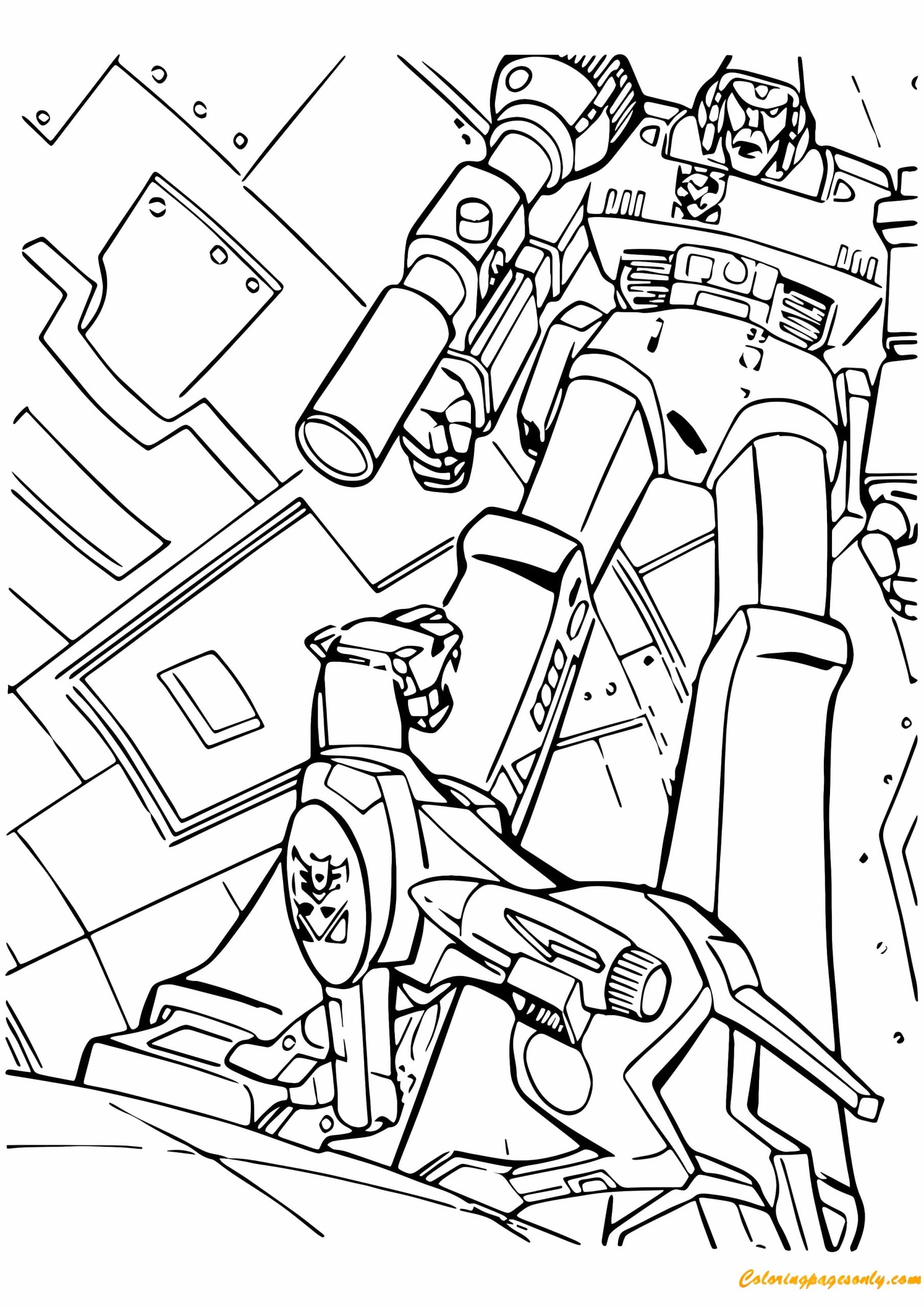 Transformer and Searchlight Coloring Pages