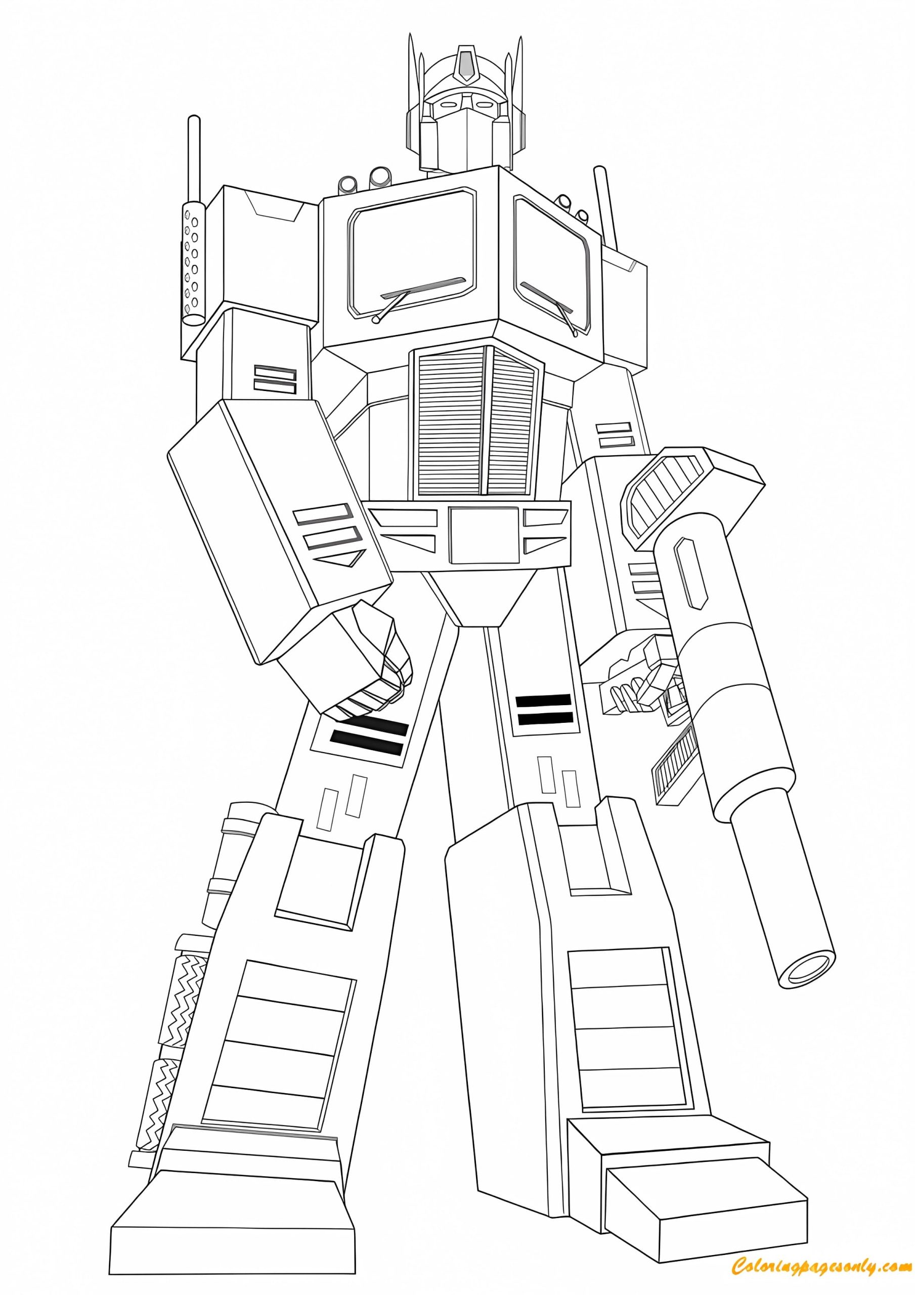 Transformers Ironhide Hold Gun Coloring Pages