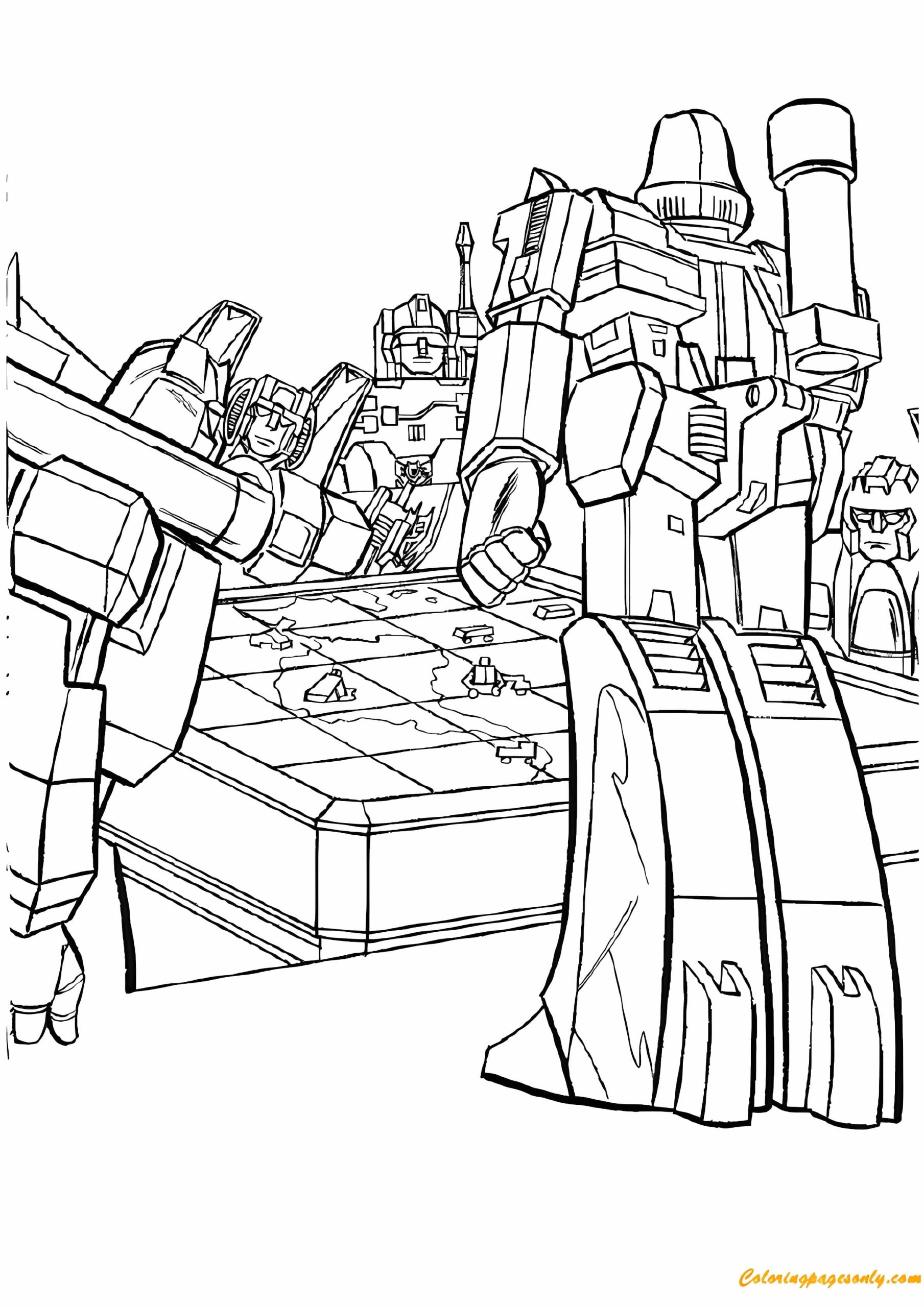 Transformers Planning A War Coloring Pages
