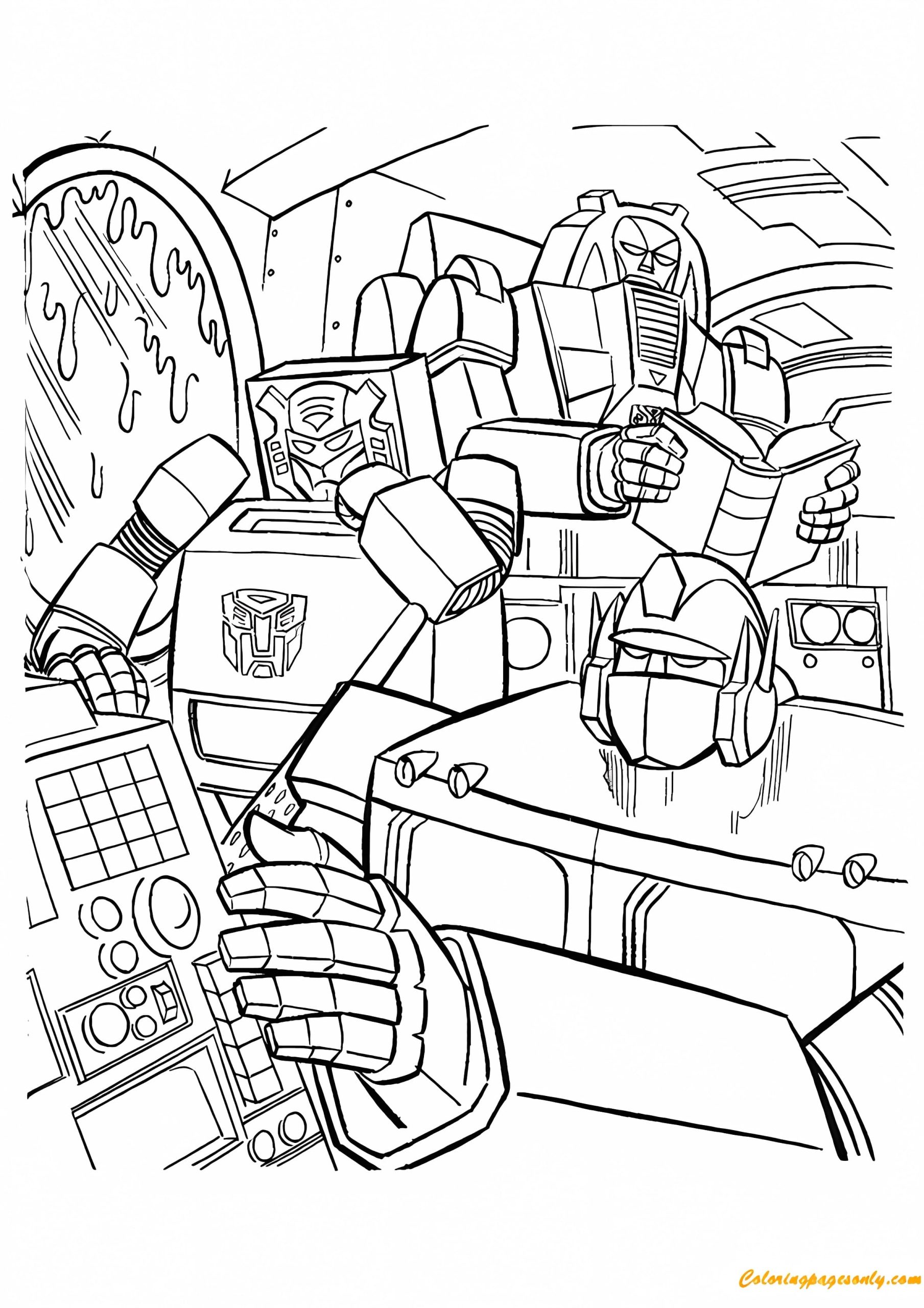 Transformers Reading Coloring Pages