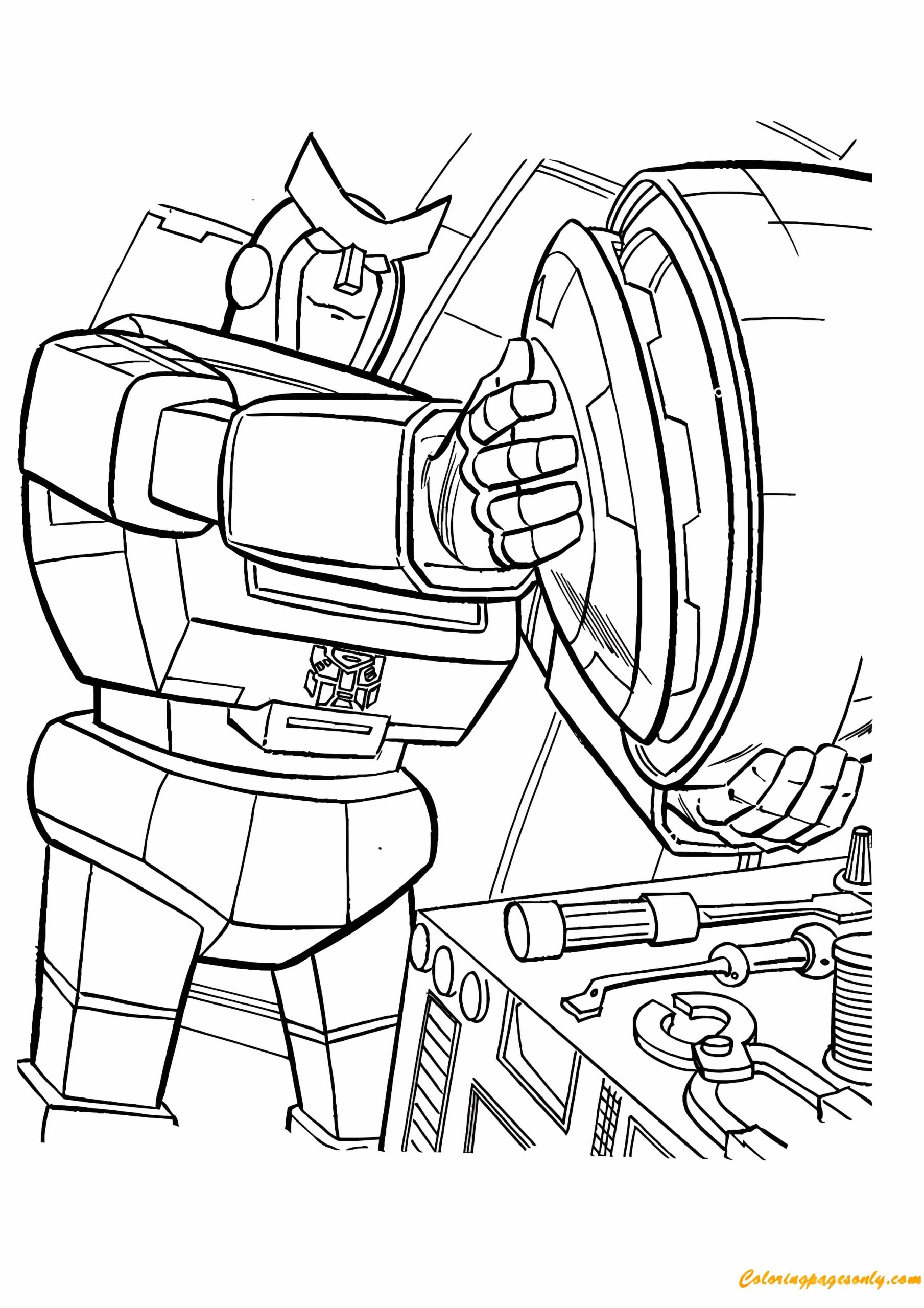 Transformers Repairing Coloring Pages