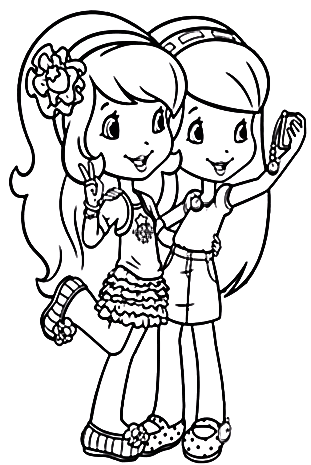 Twin On Sisters Day Coloring Sheet from Sisters Day