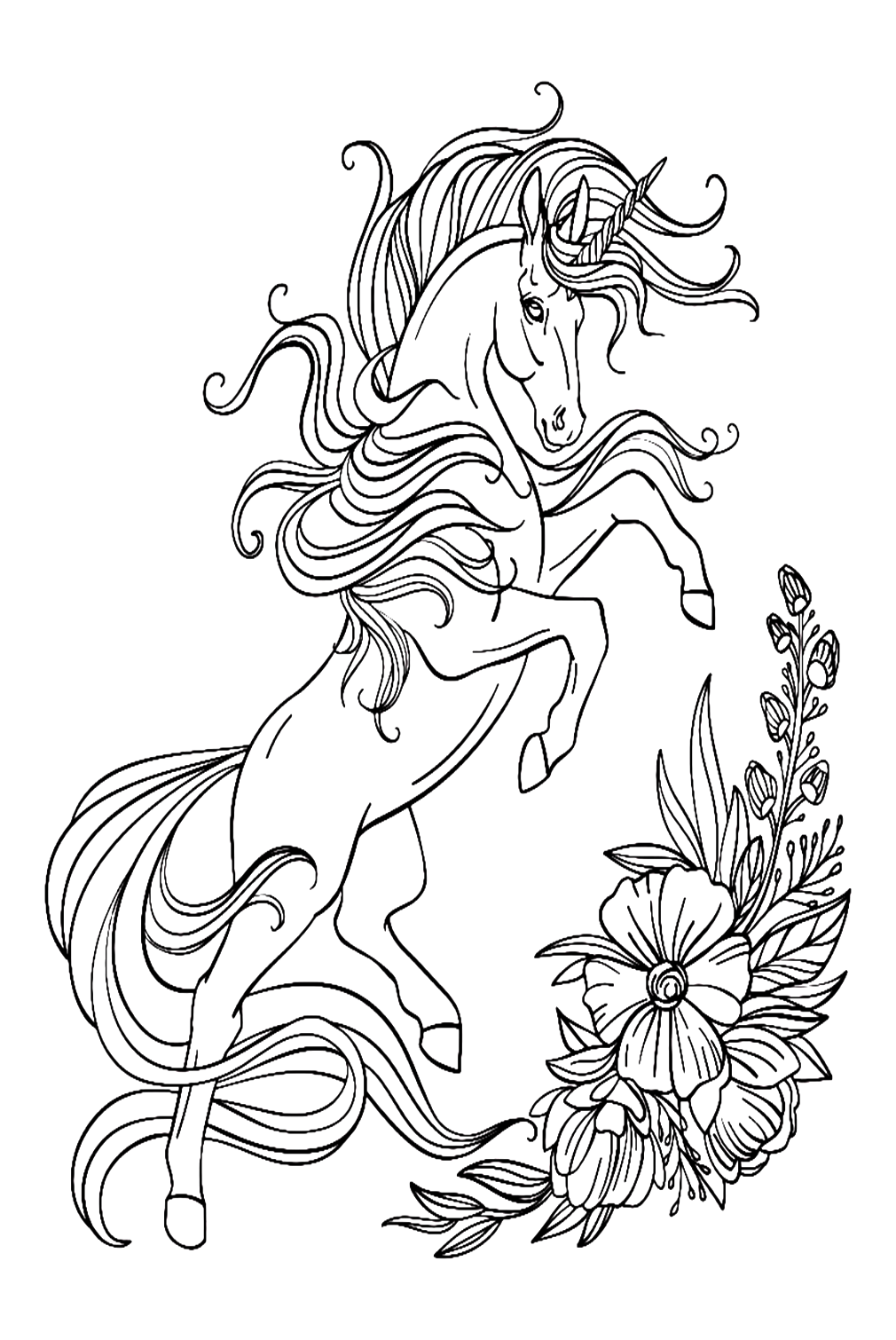 Dibujos para colorear de unicornio gratis de Unicornio