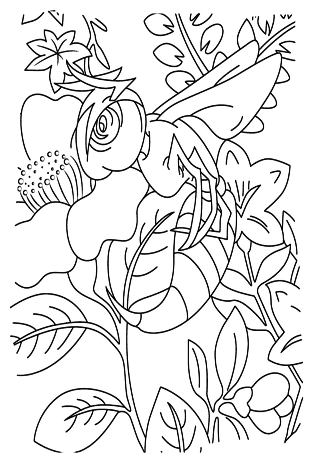 Wasp Coloring Page Free from Wasp