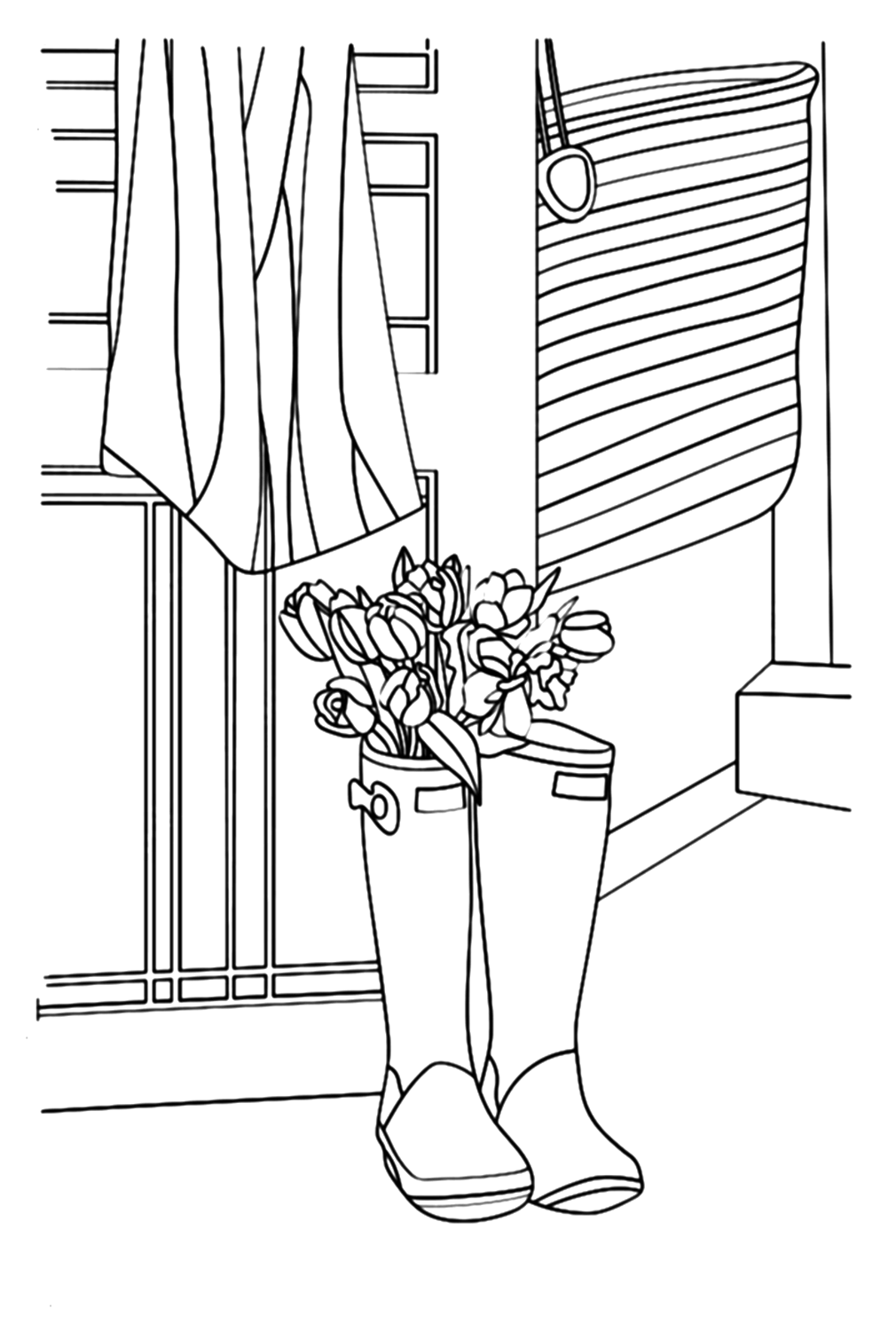 Western Boot Coloring Page