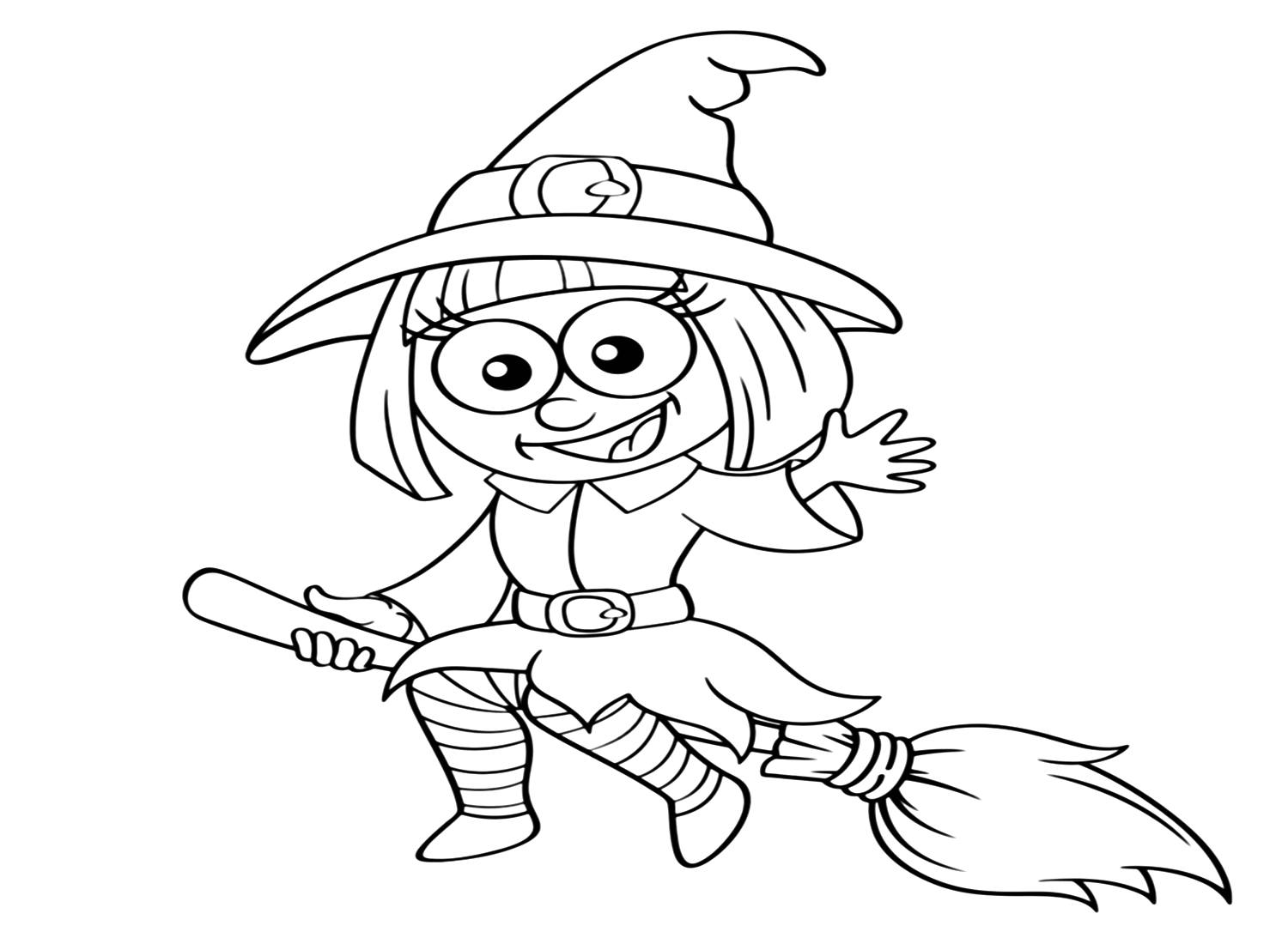 Witch Hat Coloring Page Printable