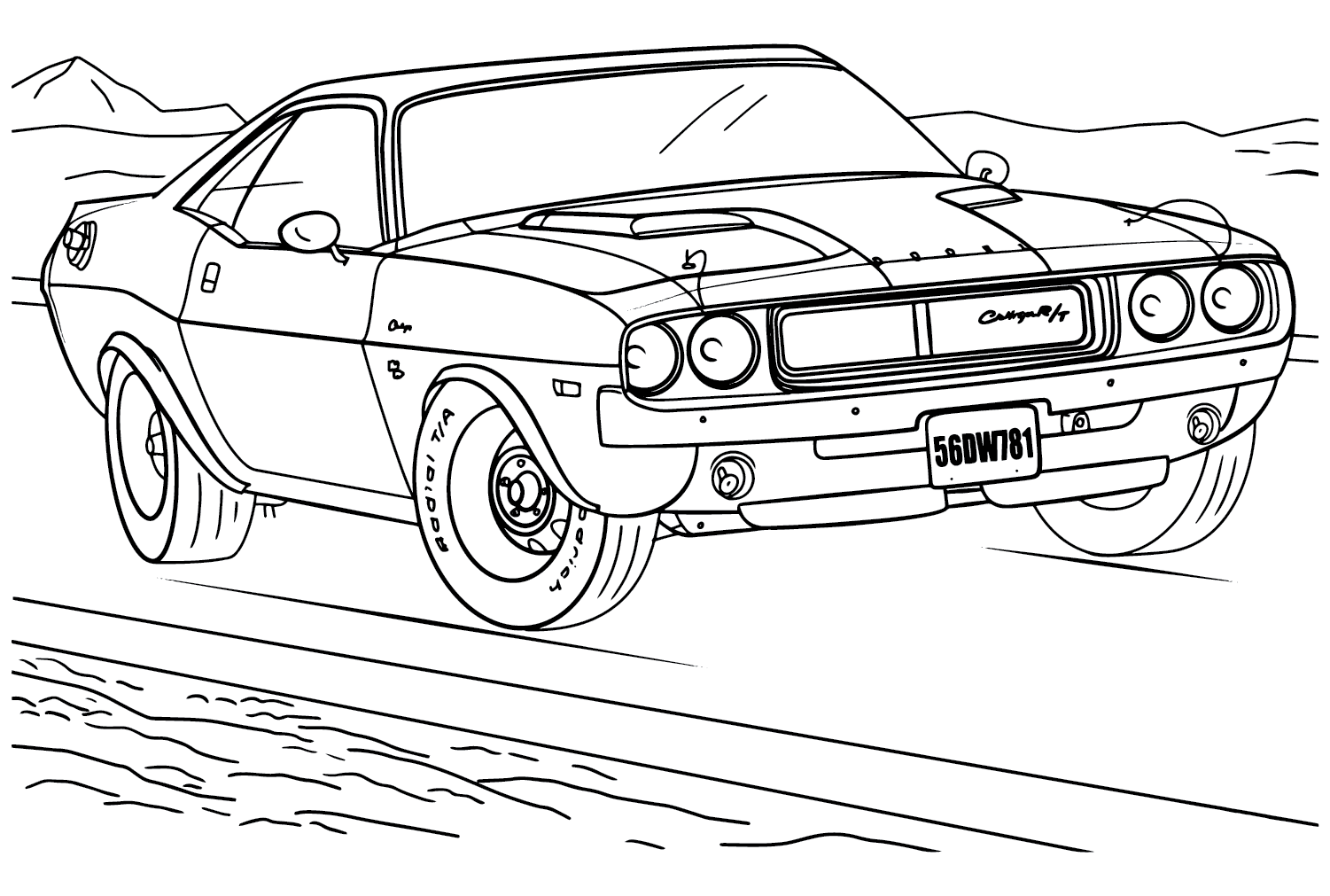 1970 Dodge Challenger Coloring Page