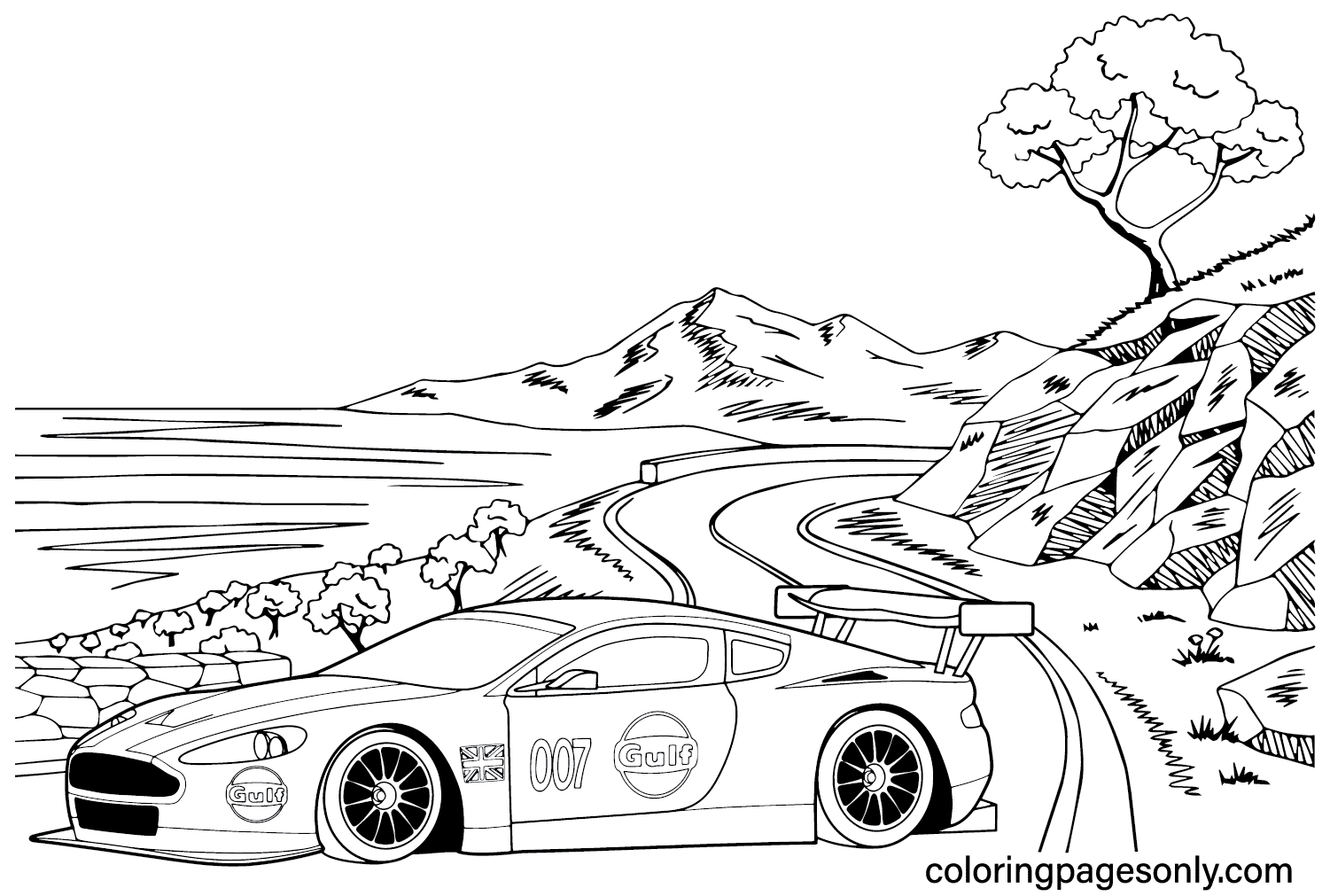 2005 Aston Martin DBR9 Coloring Page from Aston Martin