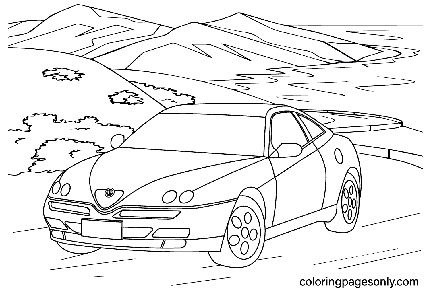 Alfa Romeo GTV Coloring Page from Alfa Romeo