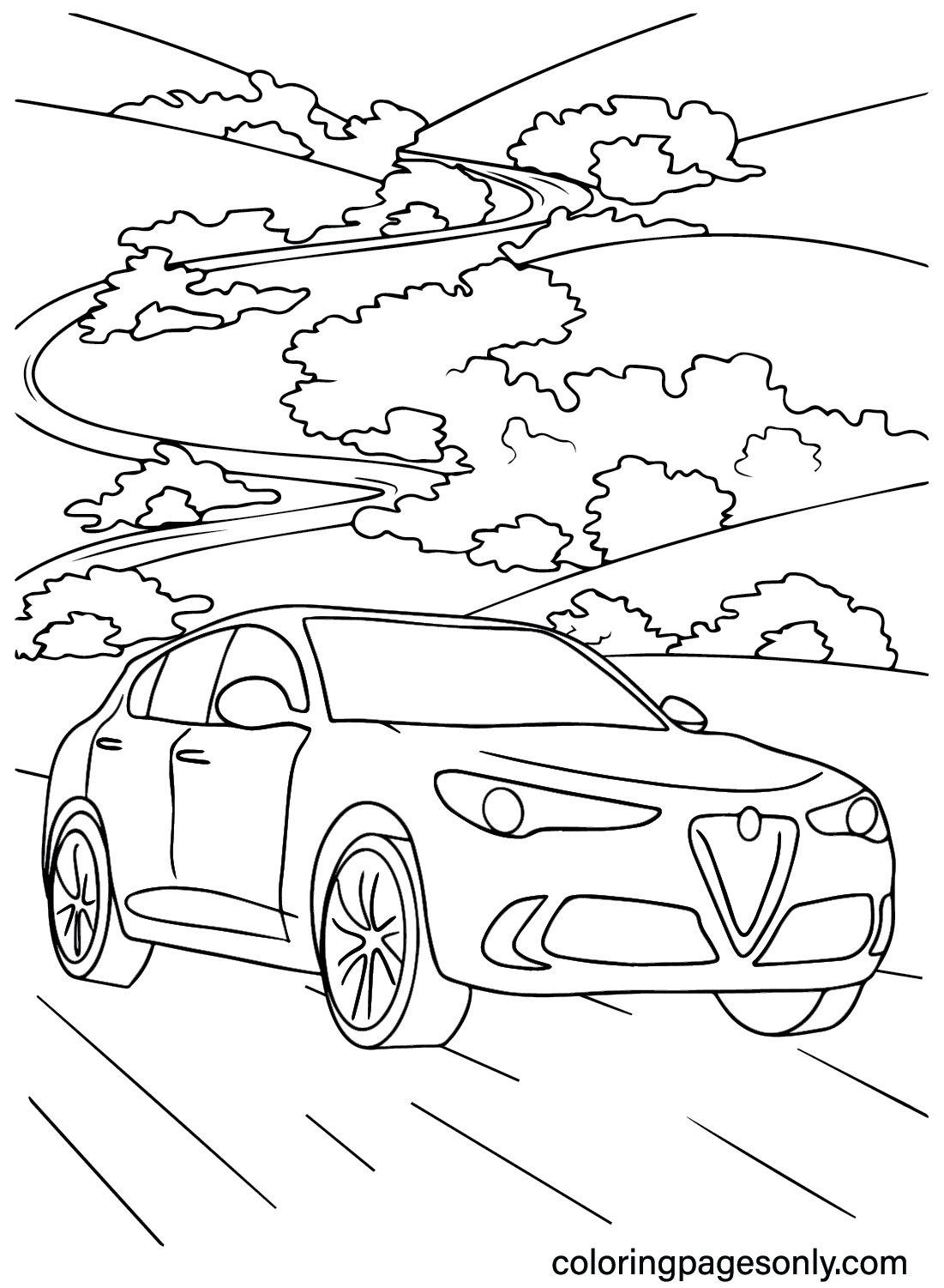 Alfa Romeo Stelvio Coloring Page from Alfa Romeo
